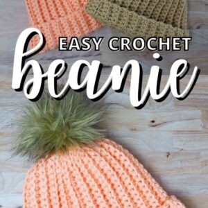 free crochet beanie hat pattern Pinterest pin