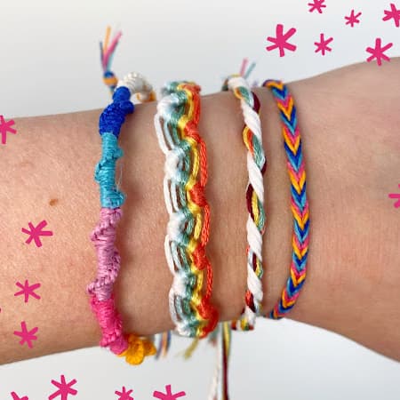 DIY Three Colors Thick Stripe Patterns Friendship Bracelets