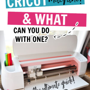 Pinterest pin showing a picture of the Cricut Maker and asking what can you do with one