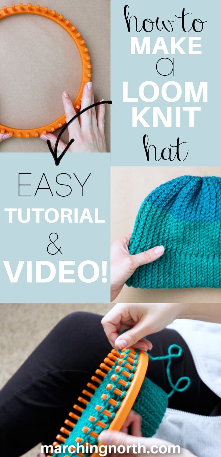 Loom Knit Spiral Slouchy Beanie Hat Pattern Video Tutorial 