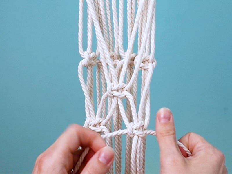 tie another square knot on the right side