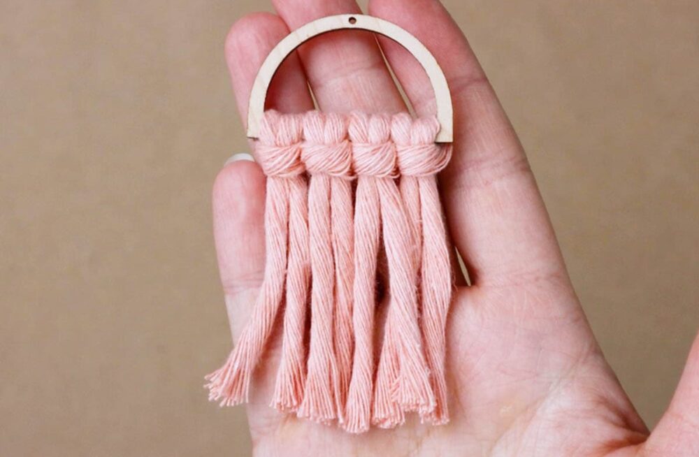 pink Half Round DIY Macrame Earrings Making Kit for kids & adults
