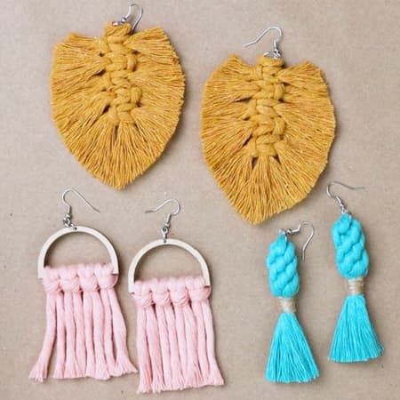 featured image for 3 macrame earring patterns post