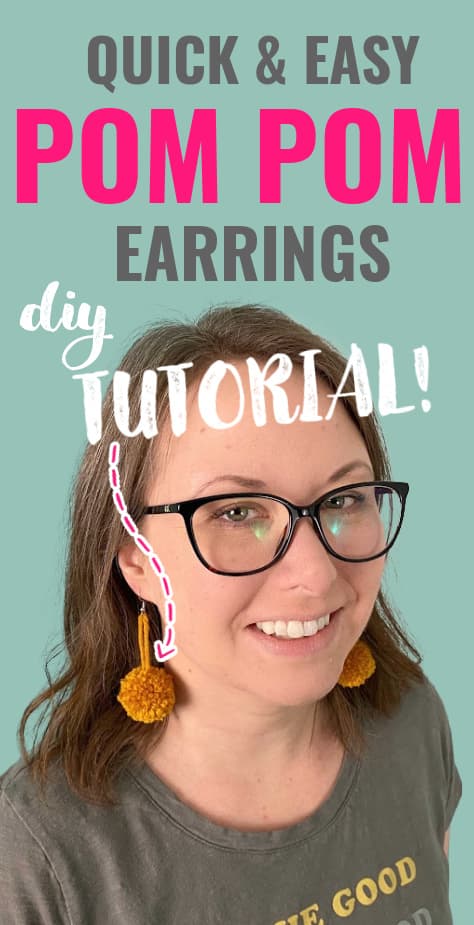 Pinterest pin for DIY pom pom earrings post