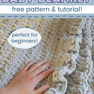 Pinterest image for free chunky crochet baby blanket pattern