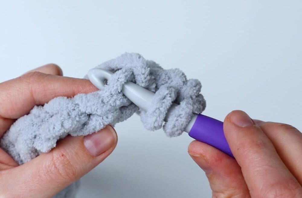 insert your hook into the back loop of the stitch