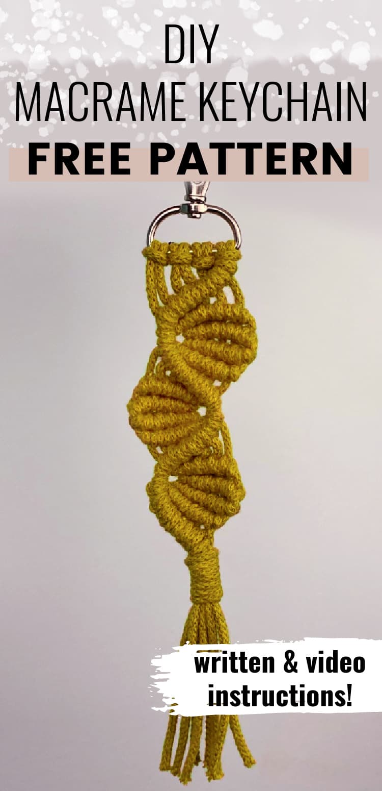 DIY macrame keychain pattern Pinterest image