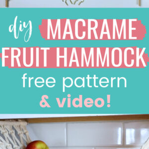 DIY macrame fruit hammock pin