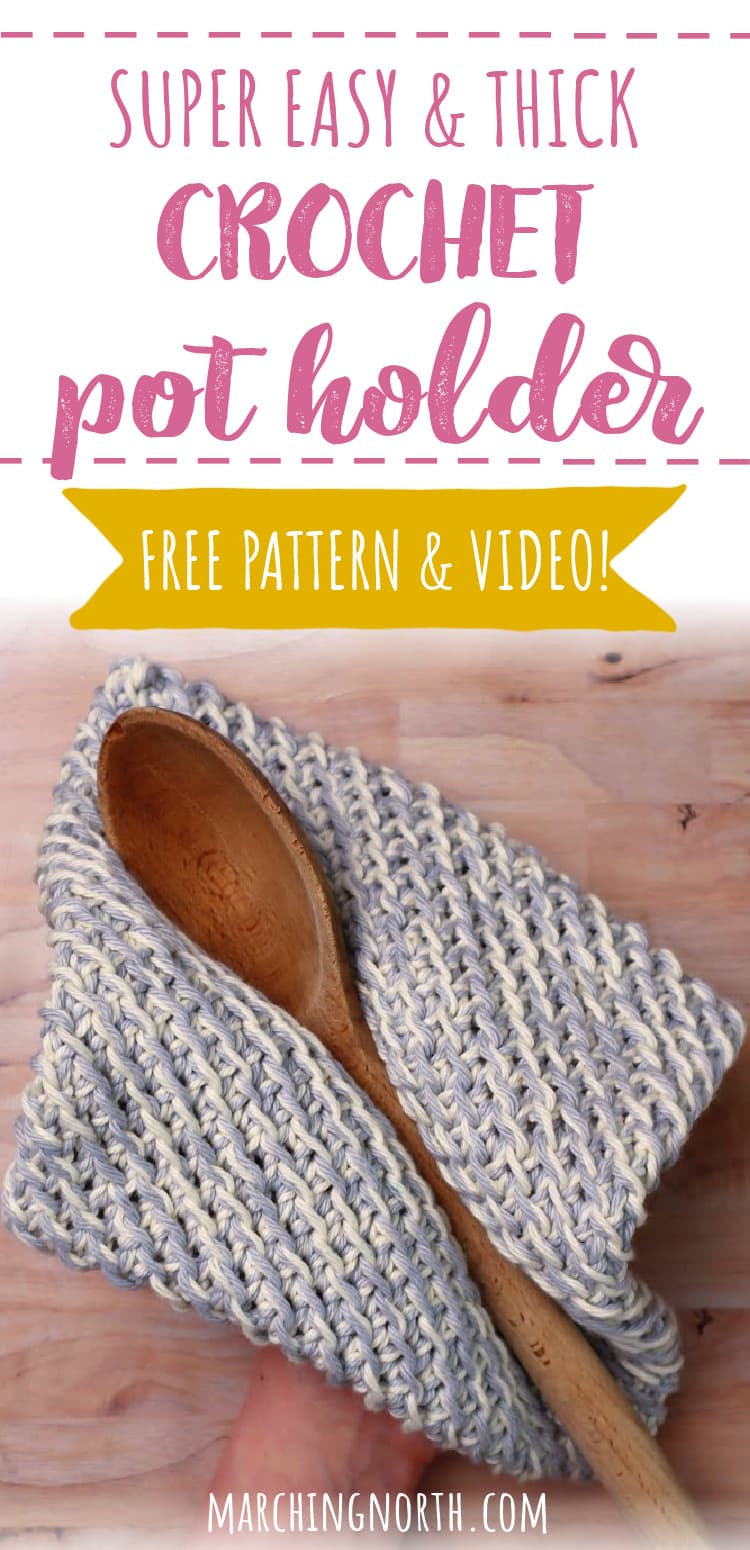 pinterest pin for crochet pot holder