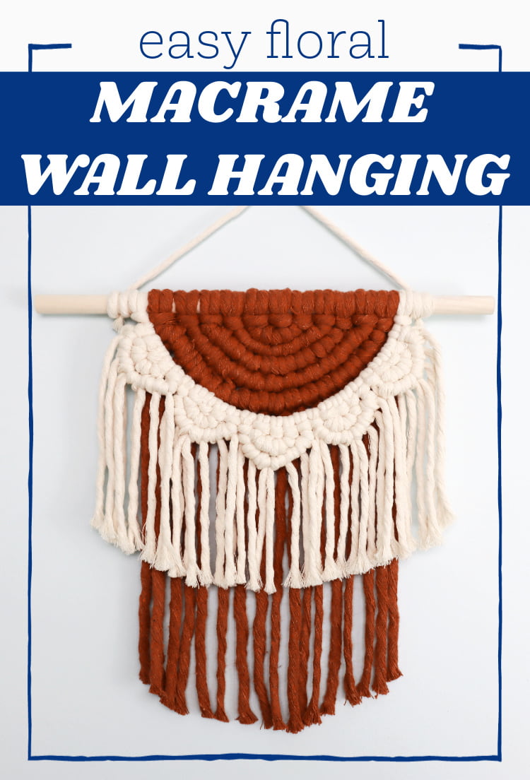 Pinterest pin for DIY Macrame Sunflower Wall Hanging post