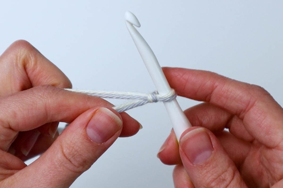 attach the yarn to your hook with a slip knot