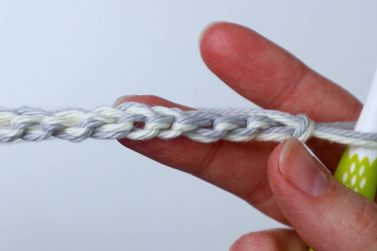 crochet into the back bumps of the chain