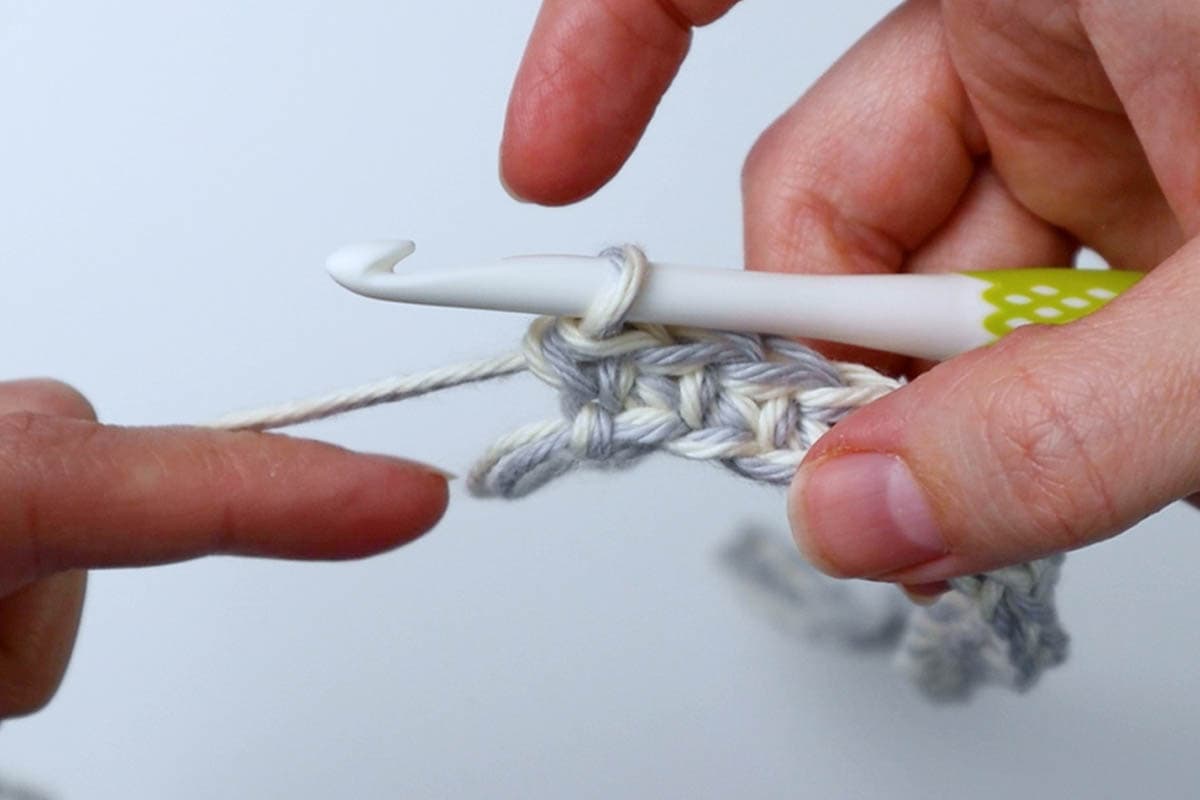 at the end of the row, rotate your work and crochet down the other side