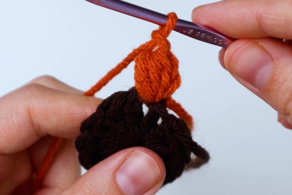 finished first puff stitch