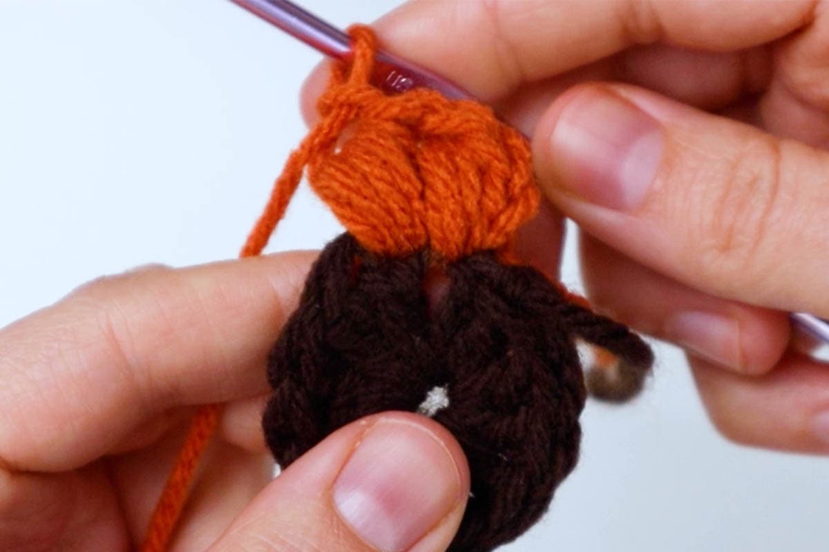 finished regular puff stitch