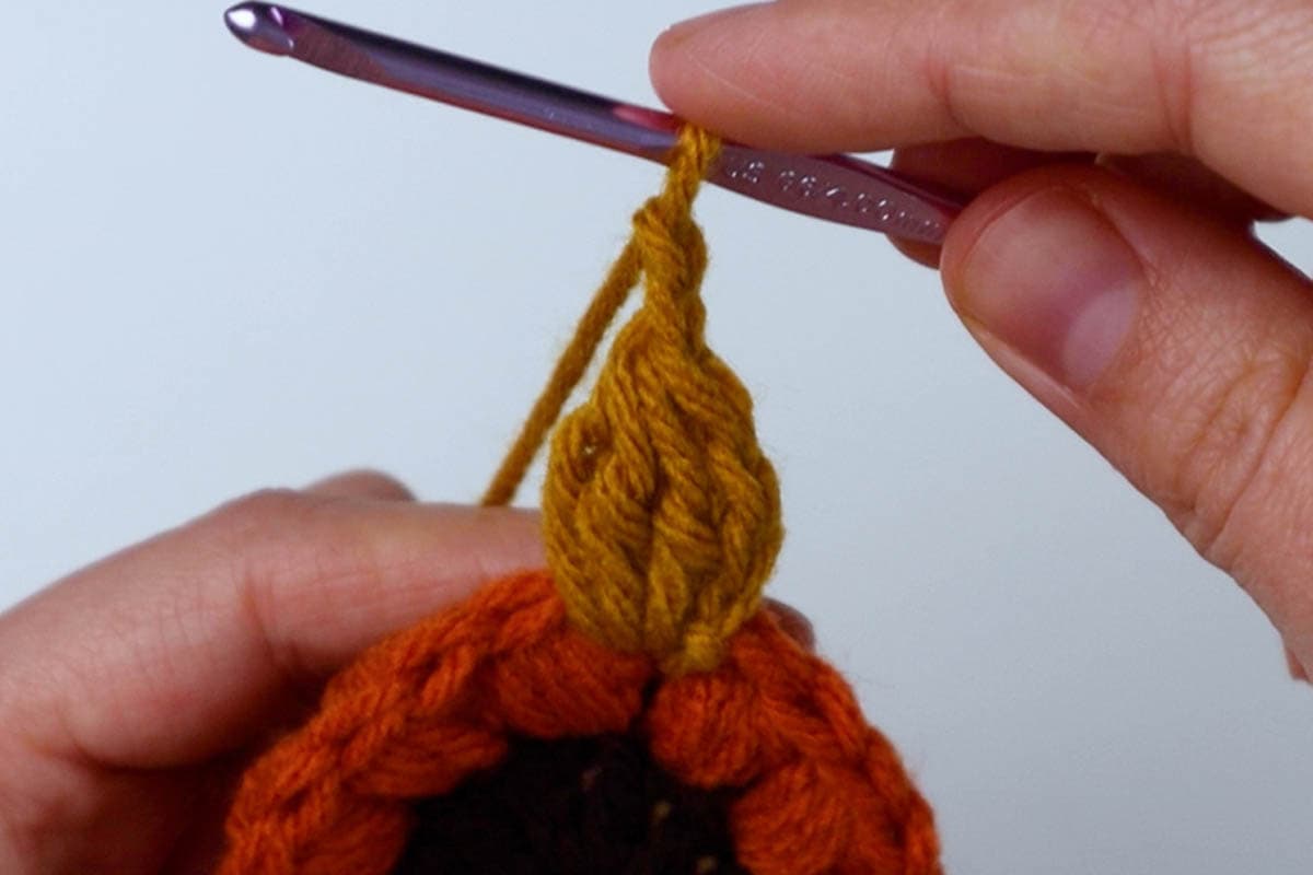 finished first cluster stitch