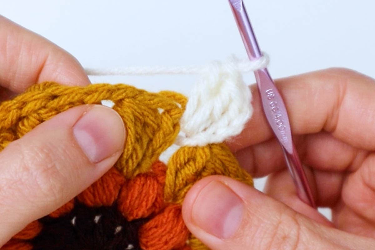 chain 3 and 2 dc in first space