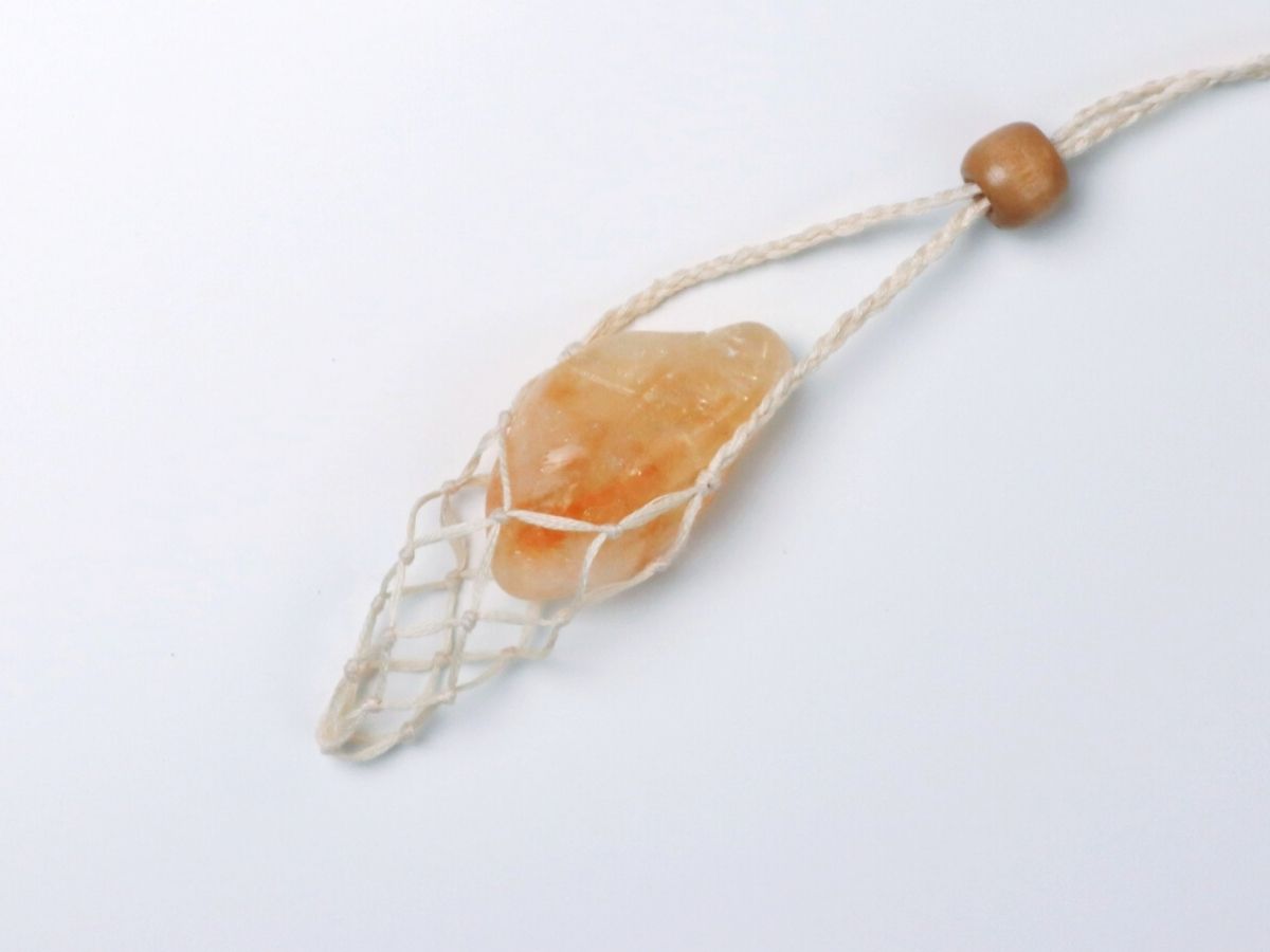 Macrame Crystal Holder, Knotted Necklace, Changeable Crystal