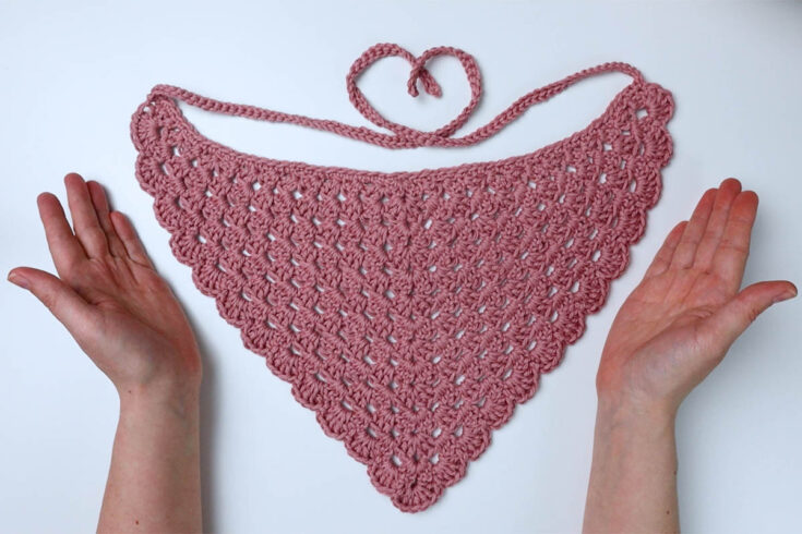 finished crochet bandana