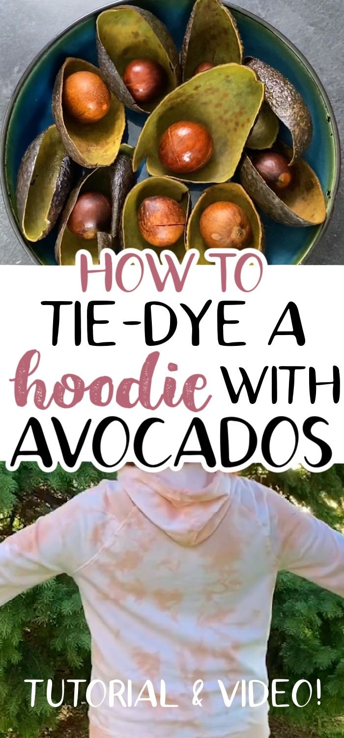 Pinterest pin for how to tie dye with avocado pits post