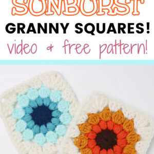 pinterest pin for Sunburst Granny Square post