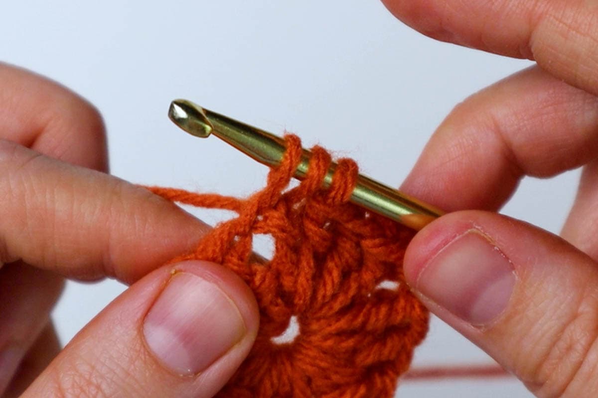 making a half double crochet
