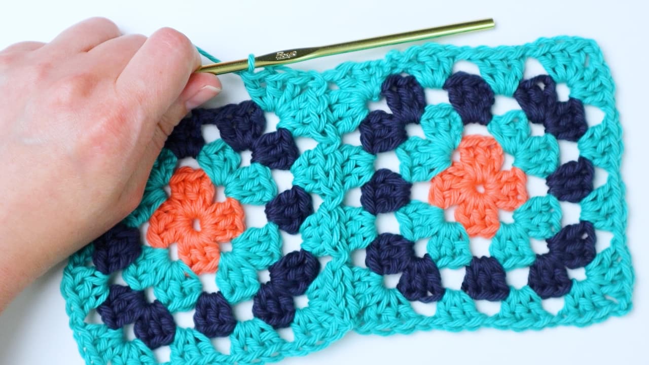 first two granny squares attached