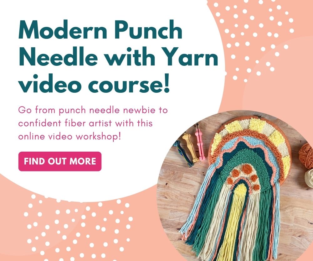 Modern Punch Needle with yarn course promo