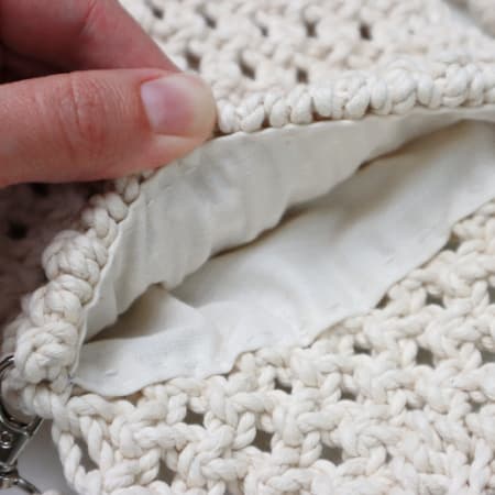 How to Line a Macrame or Crochet Bag (By Hand!)