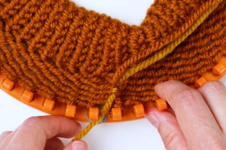 How to Loom Knit a Cozy Striped Hat (For Beginners!) Marching North