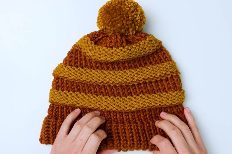 How to Loom Knit a Cozy Striped Hat (For Beginners!) Marching North