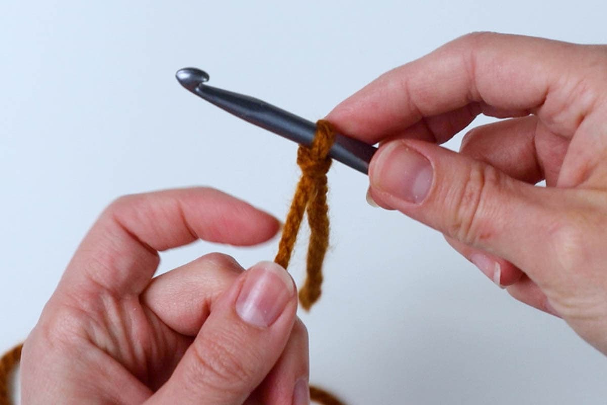 attach your yarn to your hook with a slip knot