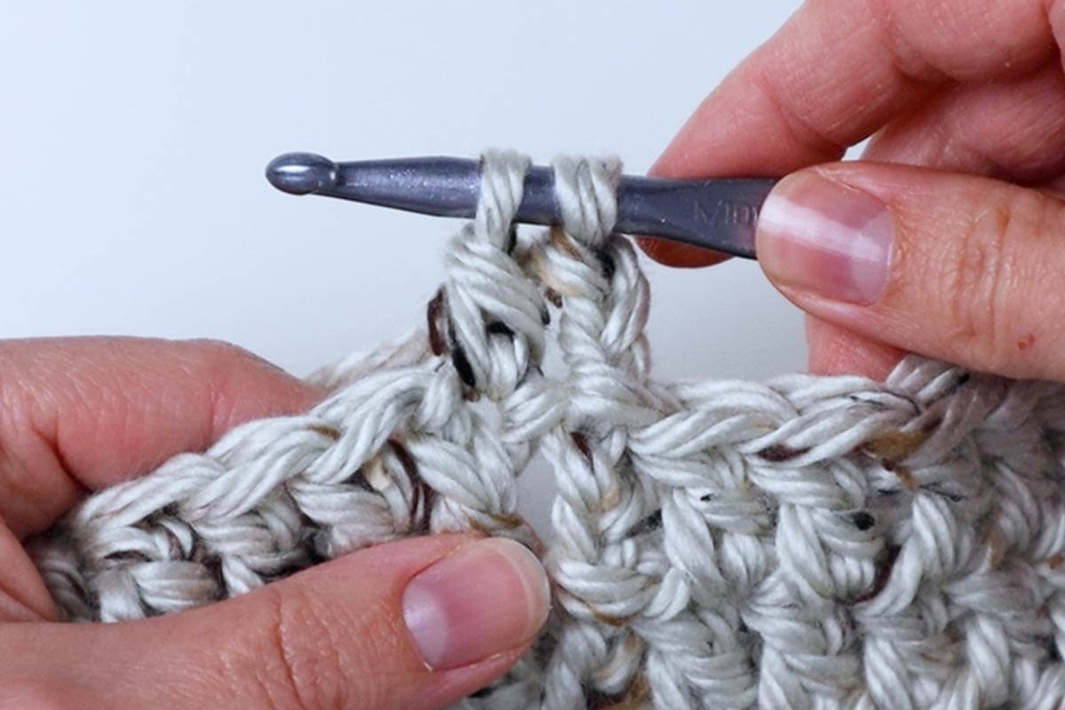 first half of dc2tog stitch