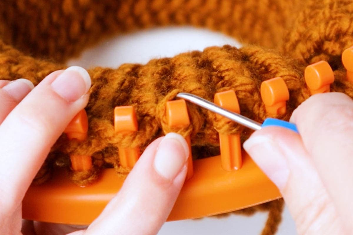 knit the bottom loop over the top loop for the final row