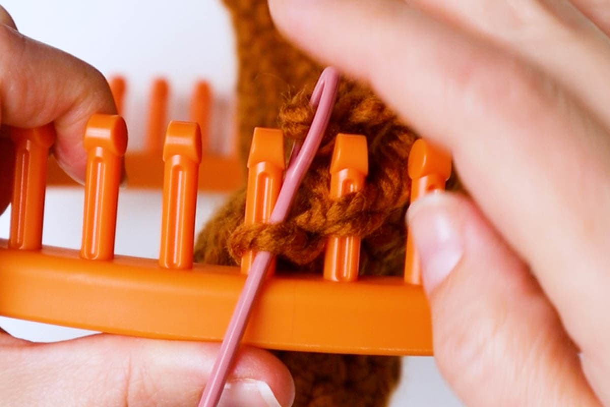 sew down through the last loop