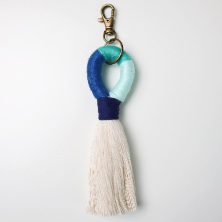 DIY Colorful Wrapped Tassel Keychain