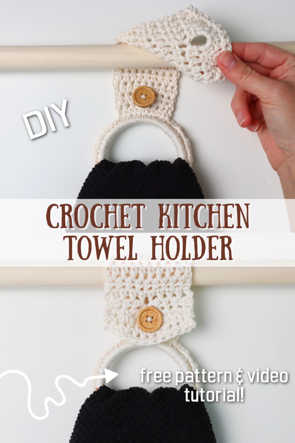 crochet kitchen towel holder pinterest pin