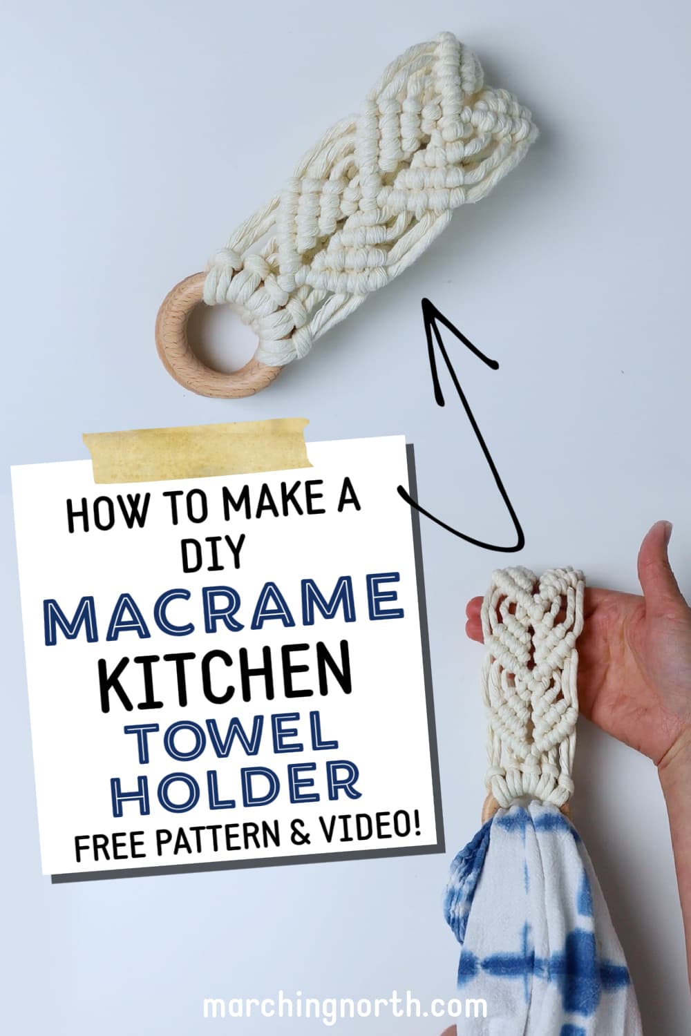 macrame kitchen towel pinterest pin