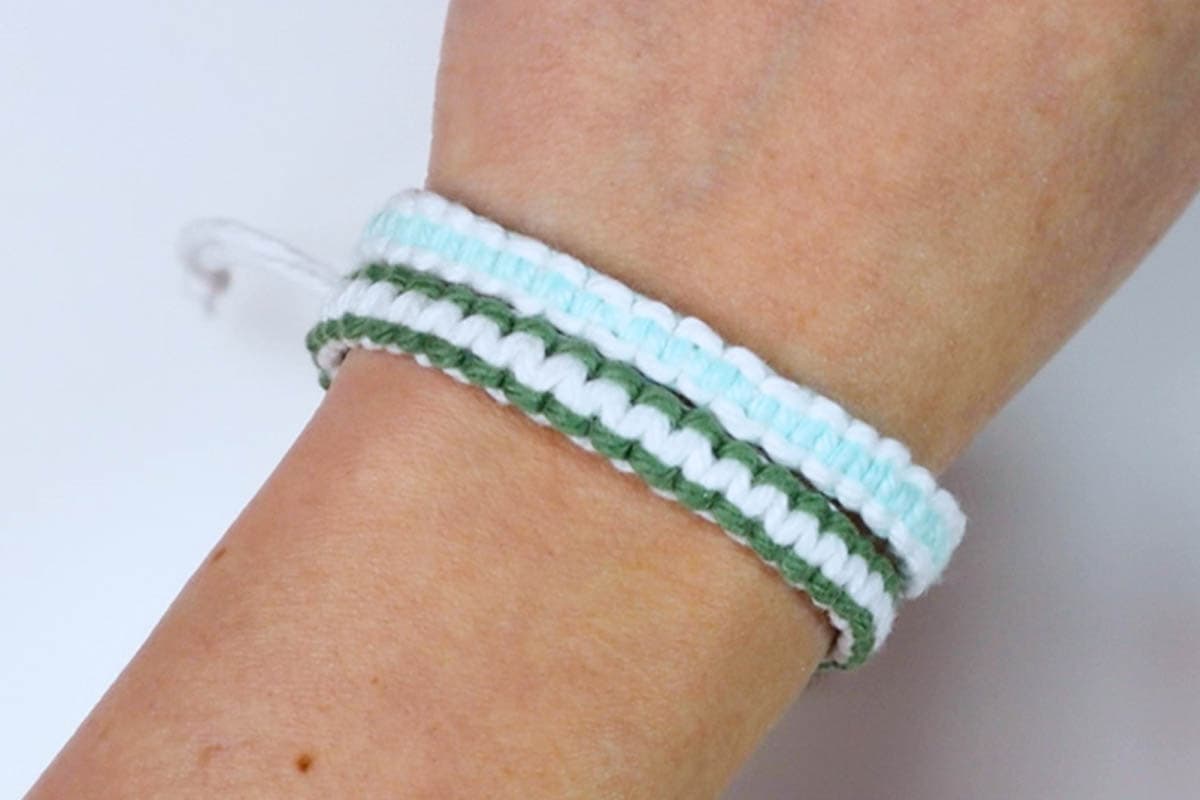 Macrame square knot bracelet clearance