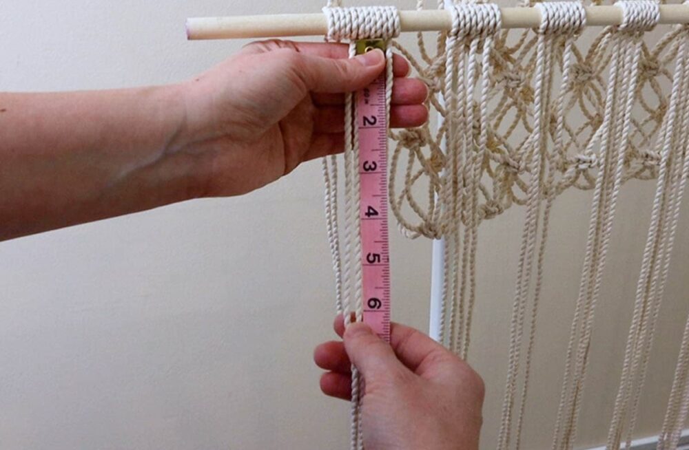 measuring 6 inches from the dowel