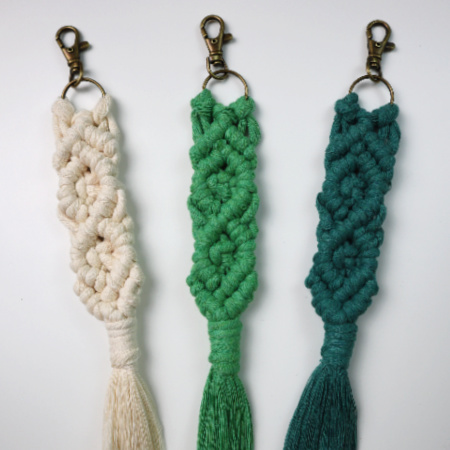 DIY macrame diamond keychains featured image