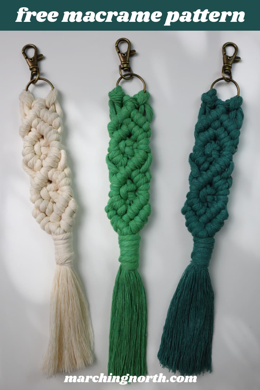 DIY Macrame Diamond keychain Pinterest image