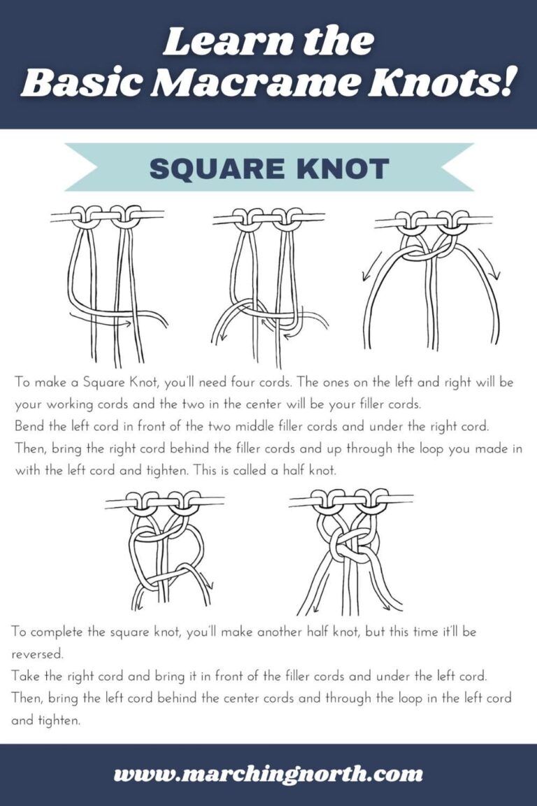 Learn 17 Basic Macrame Knots (+ PDF Guide for Beginners!) Marching North