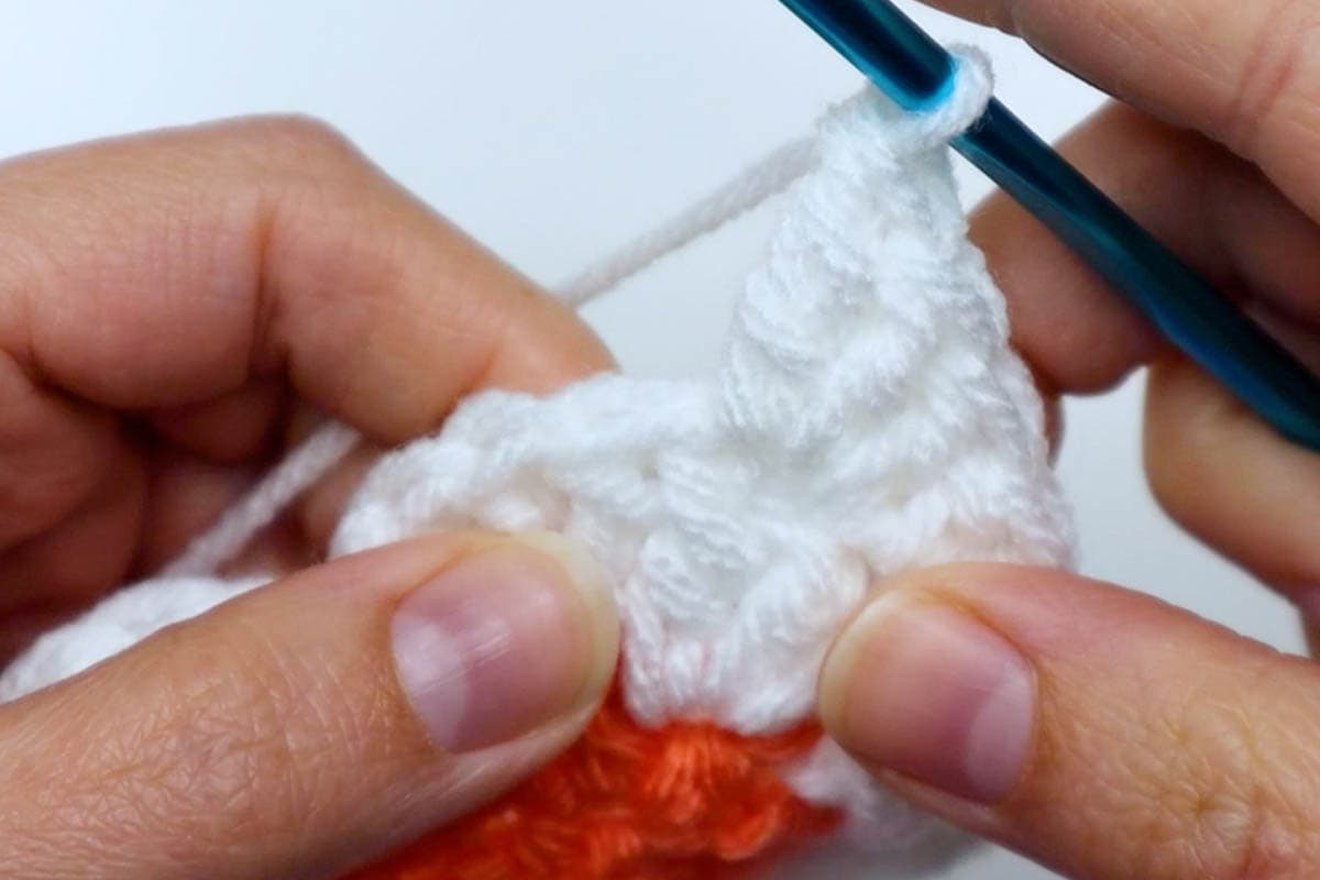 2 double crochet and 1 treble crochet in next stitch