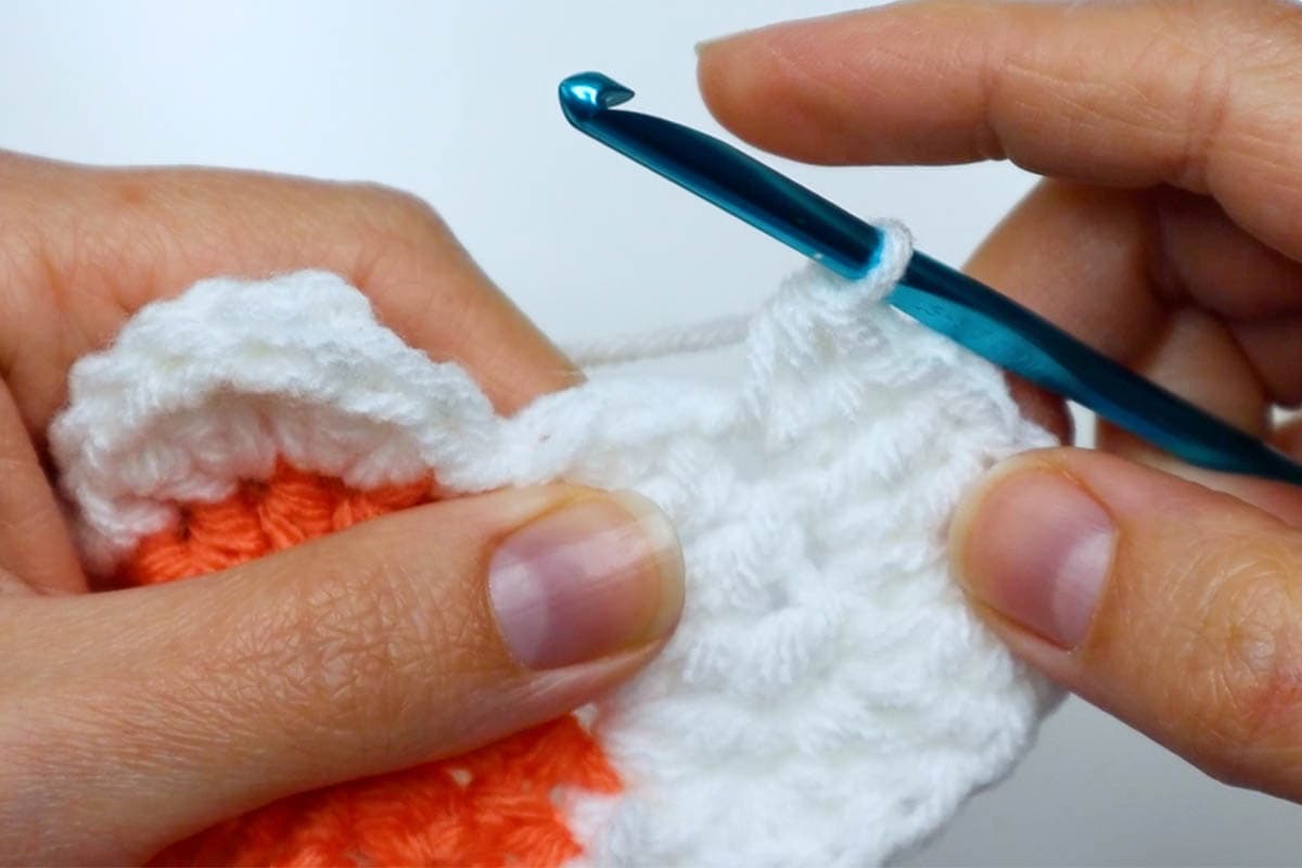 1 treble crochet and 2 double crochet in next stitch
