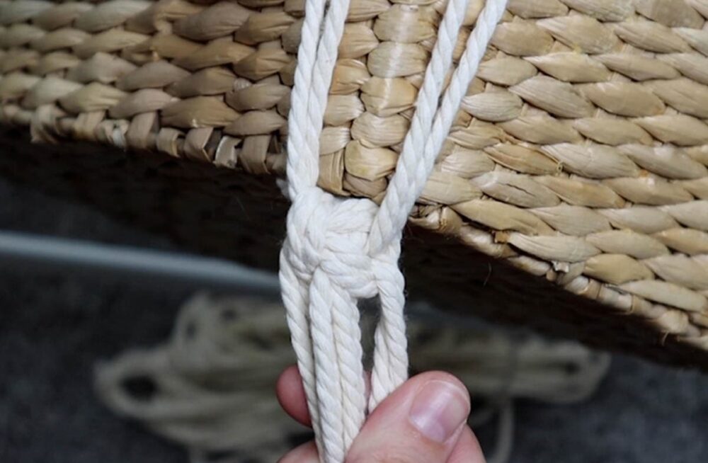 Free Macrame Hanging Storage Basket Pattern (DIY Makeover!) Marching