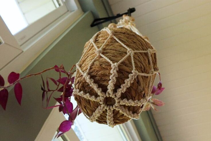 bottom of no tassel macrame plant hanger