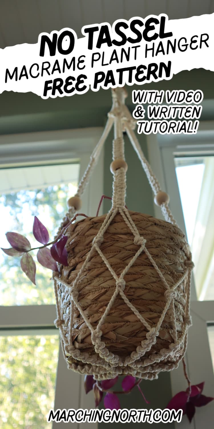 Pinterest pin for no tassel macrame plant hanger