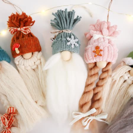 How to Make Easy DIY Macrame Gnome Christmas Ornaments