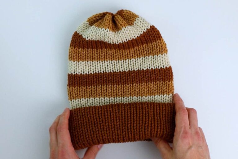 Free Striped Knitting Machine Hat Pattern (Reversible!) | Marching North